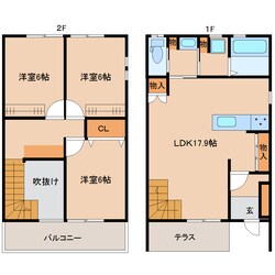 大和八木駅 徒歩9分 1-2階の物件間取画像